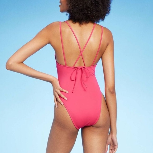 Women's Tunneled Plunge One Piece Swimsuit - Shade & Shore - Picture 2 of 5